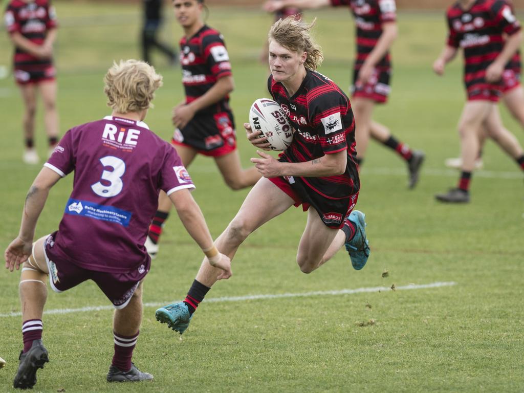 Mitchel Clem of Valleys against Dalby. Picture: Kevin Farmer.