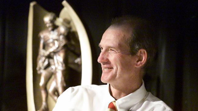 Wayne bennett at the 2000 NRL Grand final breakfast ahead of the win over Sydney Roosters without the recently retired Alfie Langer. Picture: David Kapernick