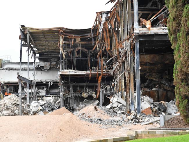 Thomas Foods at Murray Bridge after a fire swept through the building in early January, 2018. Photo: Keryn Stevens / AAP.