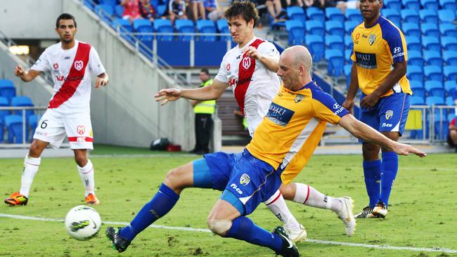 Rees in action for United in the A-League in 2012.