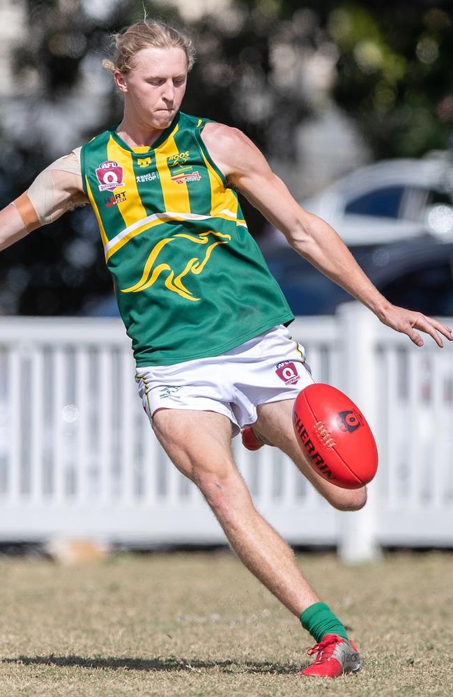 Maroochydore Roos player Carter Michael in action. Picture: Russell Freeman.