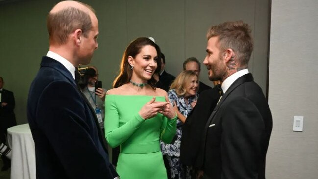 Becks has more recently flown to William and Kate’ s Earthshot prize event - in the middle of the World Cup. Picture: Getty