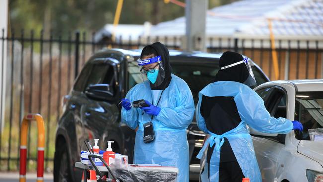 Covid-19 drive-through testing during the peak of the pandemic.