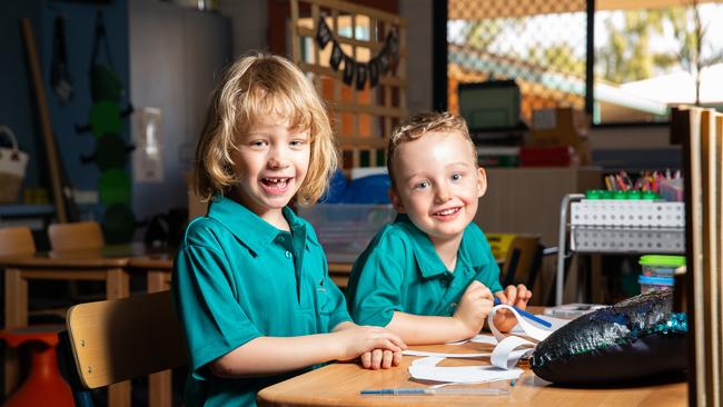 Twins Asha and Rohan Pinfold, students at Larapinta Primary School, which is one of 46 NT schools set to receive funding.