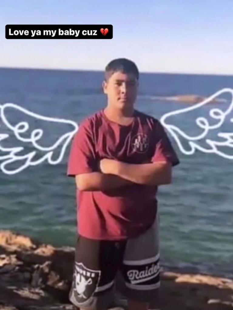 Latrell Mitchell posts an Instagram tribute to his teenage cousin who died in car crash. Picture: Supplied