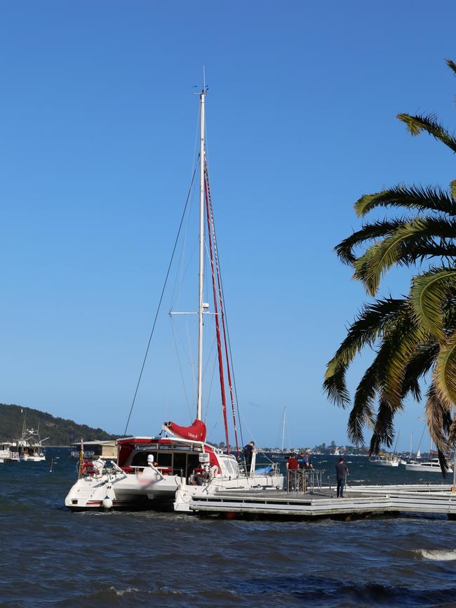 Police intercepted the yacht at Toronto on Wednesday. Picture: NSW Police Media