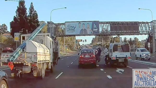 A road rage incident in Sydney caught on camera. Picture: Dashcam Owners Australia