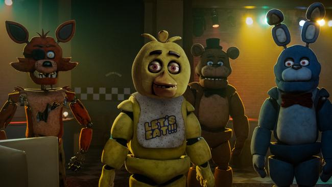 The creepy collection of animatronic creatures – Foxy, Chica, Freddy Fazbear and Bonnie – in Five Nights at Freddy's.