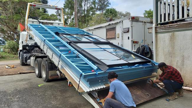 Flatpack tiny homes are made in Queensland, then delivered and assembled on site by a group of volunteers. Picture: Supplied