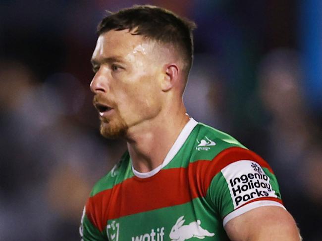 Damien Cook of the Rabbitohs runs the ball. (Photo by Jeremy Ng/Getty Images)