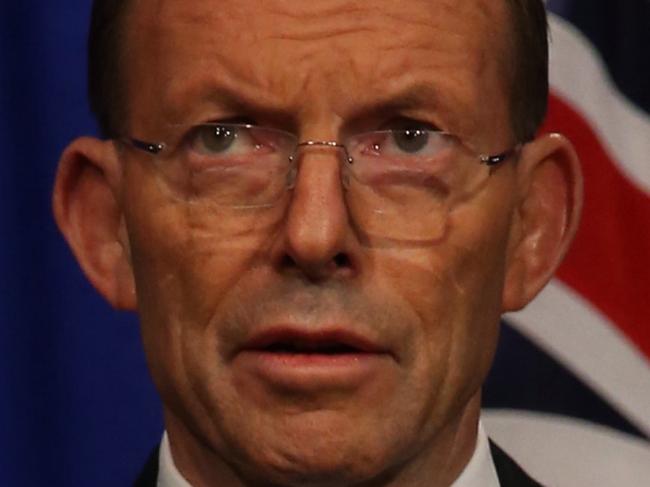 PM AFP Presser. The Prime Minister Tony Abbott at the AFP incident Coordination centre in Canberra. AFP Commissioner Tony Negus, Deputy Commissioner of the National Security Andrew Colvin and CDF Mark Binskin joined the PM on the tour.Pic by Gary Ramage