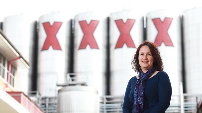 Brewery director Irene Bell says the industrial action isn’t threatening supply of Queensland’s favourite beer. Picture: AAP/Claudia Baxter