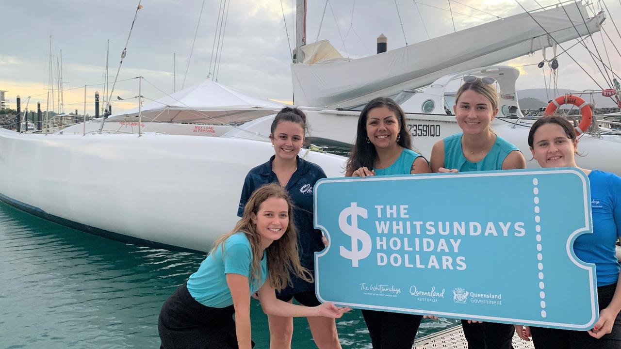 Whitsundays tourism operators including the team at OzSail have welcomed the launch of the Holiday Dollars travel voucher scheme. Picture: Tourism Whitsundays.