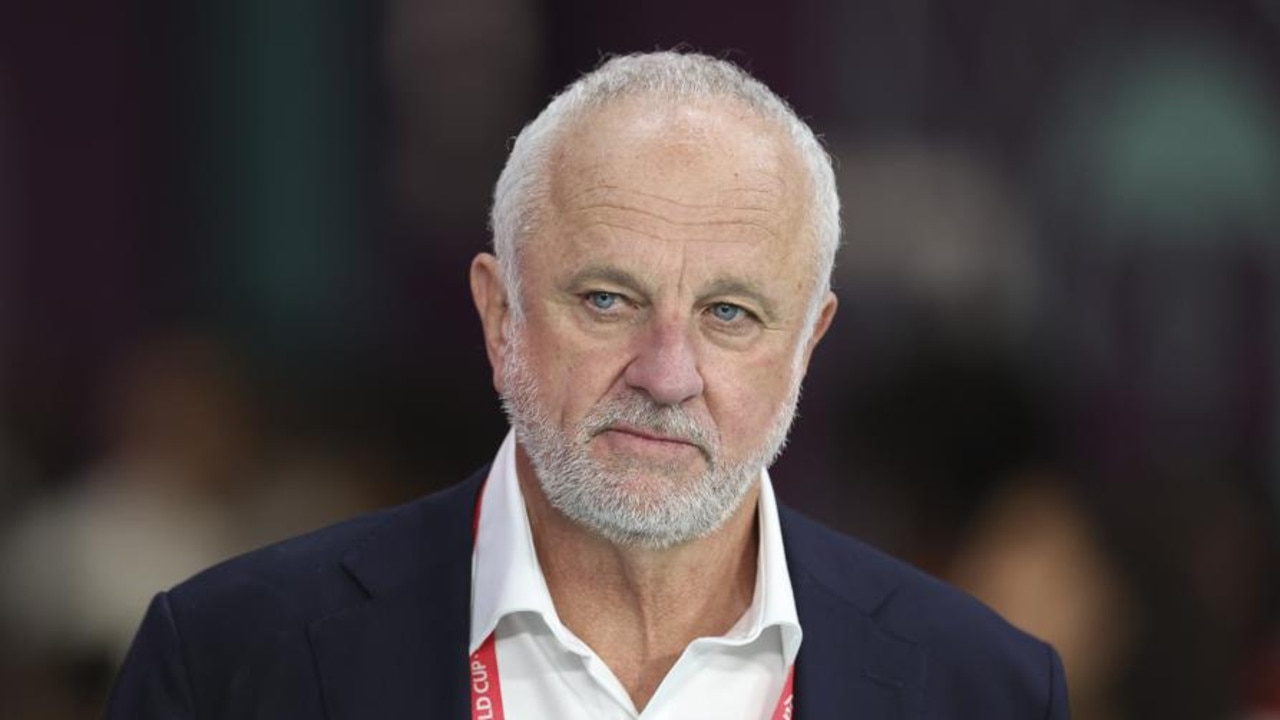 DOHA, QATAR – DECEMBER 03: Australia head coach Graham Arnold is seen during the FIFA World Cup Qatar 2022 Round of 16 match between Argentina and Australia at Ahmad Bin Ali Stadium on December 03, 2022 in Doha, Qatar. (Photo by Ian MacNicol/Getty Images)