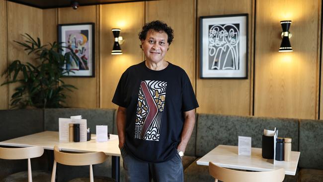 Cairns indigenous artist Norman Miller, traditional name Munganbana, is standing as an independent candidate for the seat of Leichhardt in the 2025 federal election. Picture: Brendan Radke