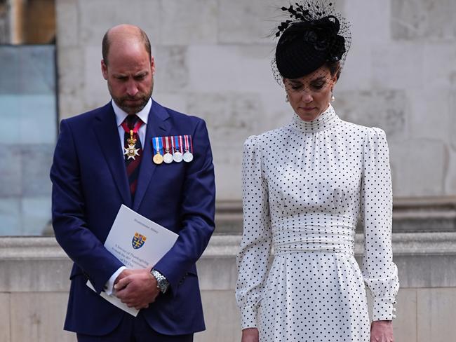 The royals took a moment to reflect on the sacrifices. Picture: Getty Images
