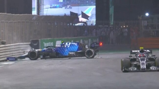 Nicholas Latifi crashed with five laps left.