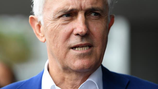 Former prime minister Malcolm Turnbull speaks to media after delivering an address at the NSW Smart Energy Summit in Sydney, Tuesday, December 4, 2018. (AAP Image/Dan Himbrechts) NO ARCHIVING