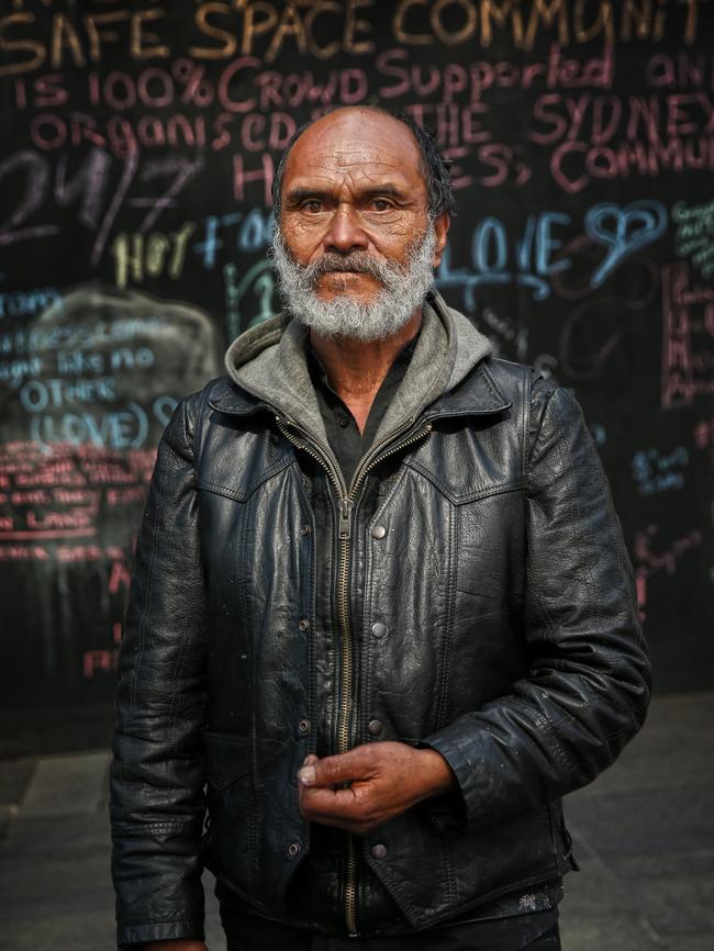 The so-called “Mayor of Tent City” Lanz Priestly had a very different message to the Lord Mayor. Picture: Richard Dobson