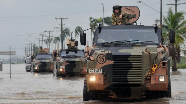 Ten anniversary of Cyclone Yasi. operation Yasi Assist. Soldiers arriving in Ingham to help clean up. Picture: Evan Morgan