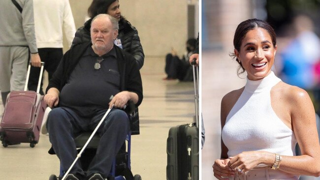 Meghan's dad has been spotted at their airport.