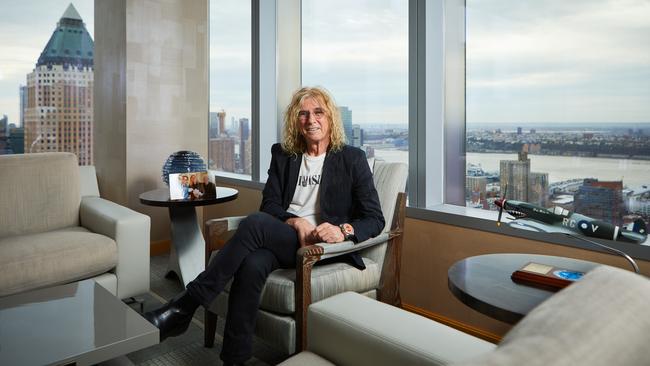 David Lowy in the Lowy Family Group offices, with views of the Hudson River looking west towards New Jersey. Picture: David Joshua Ford