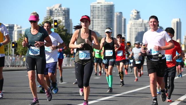 Gold Coast  Marathon Sunday , Finish of full Marathon .  Picture Mike Batterham