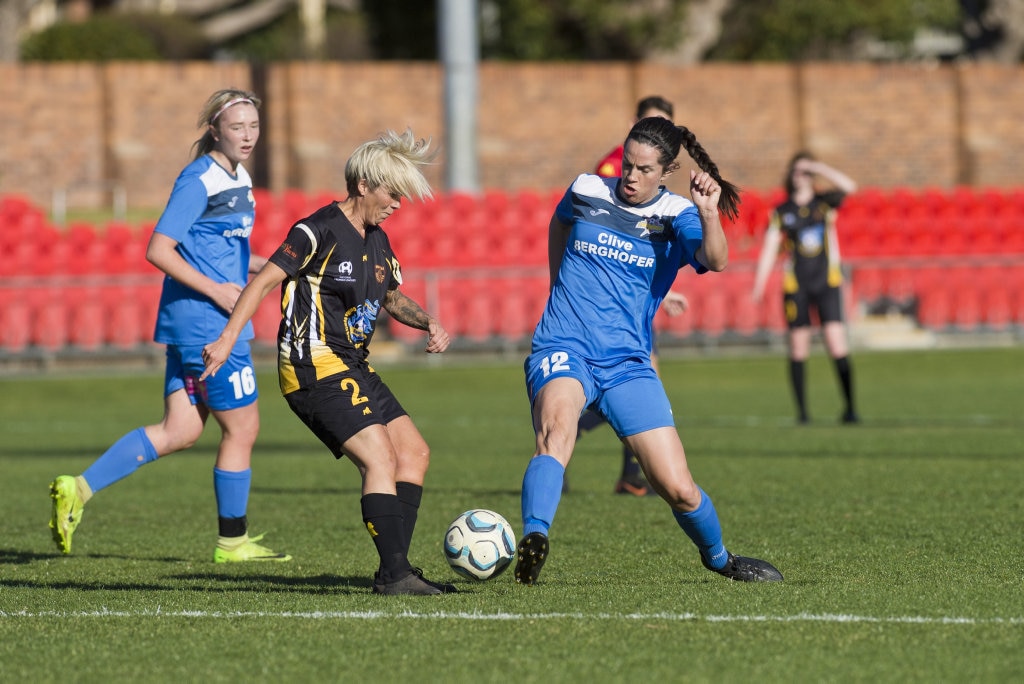 Louise Rolfe for South West Queensland Thunder against Mudgeeraba Soccer Club in NPL Queensland women round 24 football at Clive Berghofer Stadium, Saturday, August 11, 2018. Picture: Kevin Farmer