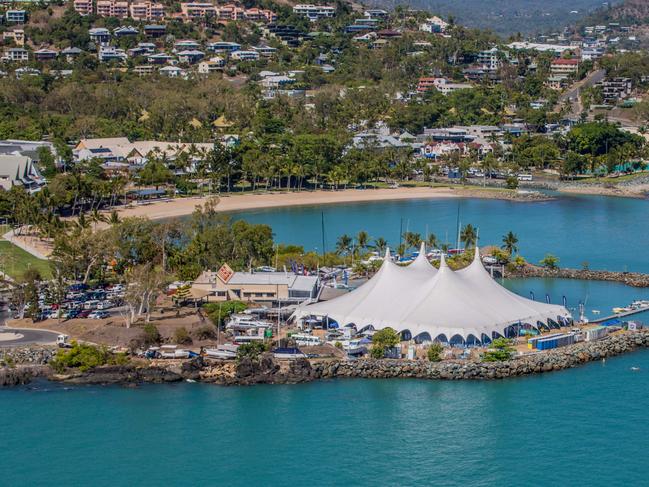 The Airlie Beach Festival of Music boasts stunning ocean views from almost every one of its 15 venues, including the main tent at Whitsunday Sailing Club. Picture: Supplied