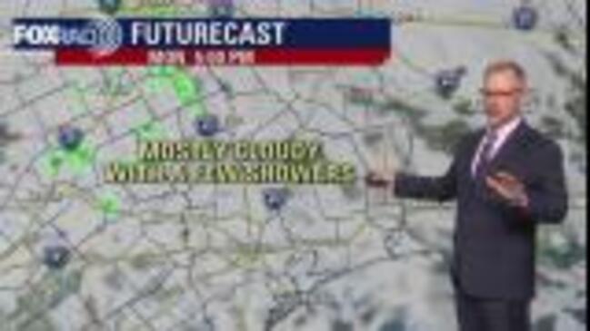 Mostly cloudy in the 60s Sunday afternoon with few showers