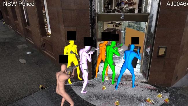 A 3D reconstruction of police assaulting the Lindt Cafe.