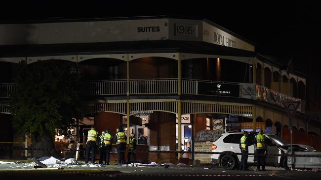 Five people were killed after a car ploughed through a beer garden in Daylesford on Sunday night. Picture: NCA NewsWire / Josie Hayden