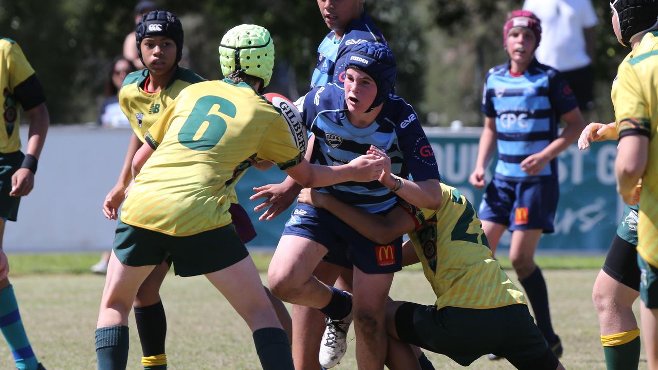 Helensvale Hogs Vs Surfers Paradise Dolphins under 13s division. Hogs player Matti Gill. Picture Mike Batterham