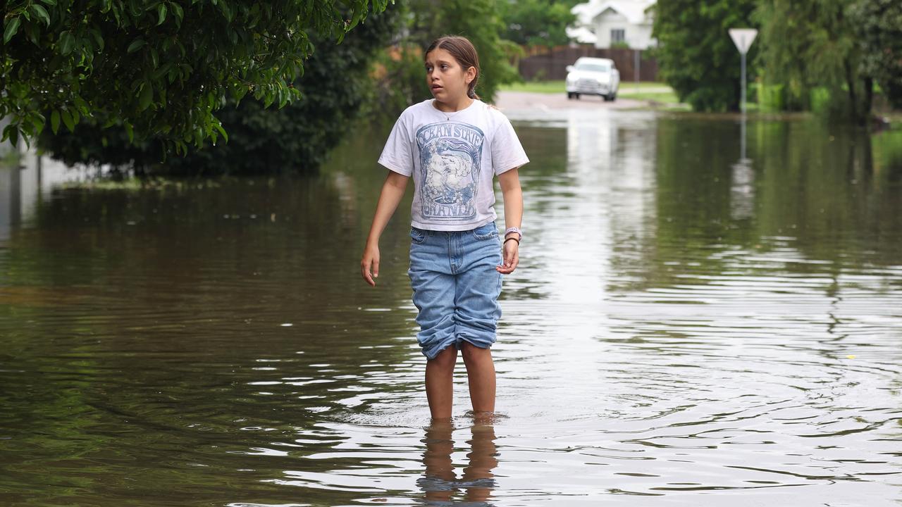 Townsville girl Annabella Giorgas, 11, has witnessed her second ‘once-in-a-century’ flood. Picture: Adam Head / NewsWire