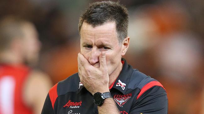 Essendon coach John Worsfold is a man under pressure. Picture: Michael Klein