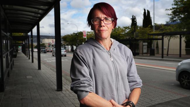 Leanne Curtis of Hobart who was with her young son on a Metro bus from Rosny when disruption broke out amongst youths who were also on the bus causing distress to other passengers. Picture: Nikki Davis-Jones