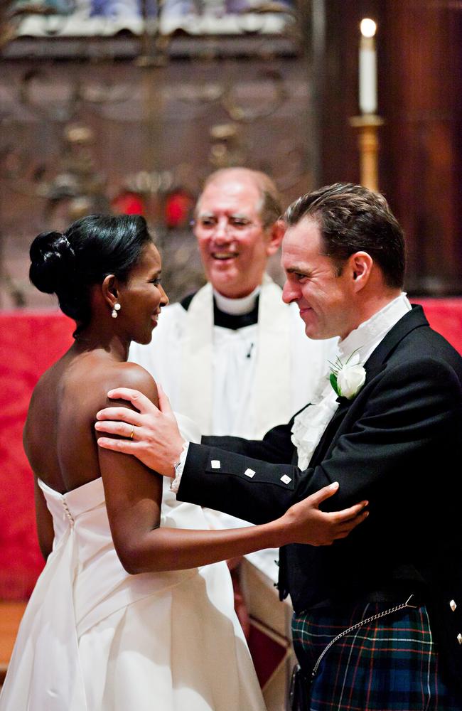 Niall Ferguson and Ayaan Hirsi Ali on their wedding day.