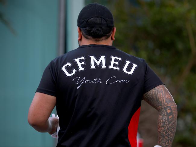 CFMEU members pictured at their Bowen Hills Headquarters Brisbane 23rd August 2024 Picture No Byline