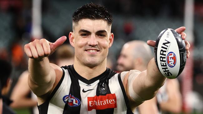 A happy Brayden Maynard after his 150th game. Picture: Michael Klein