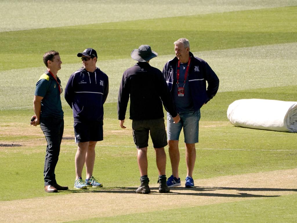 The Sheffield Shield match at Adelaide Oval was abandoned after less than three hours of play.