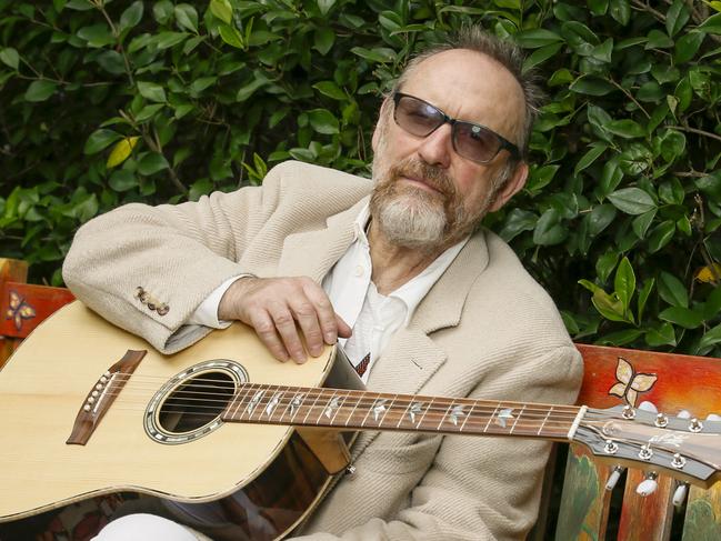 Scottish-born Australian singer-songwriter, and former frontman of "Men At Work" Colin Hay poses for a portrait on Monday, April 20, 2020 in Topanga, California. Photo by Danny Moloshok-----Moloshok Photography, Inc.danny@molophoto.comwww.molophoto.com