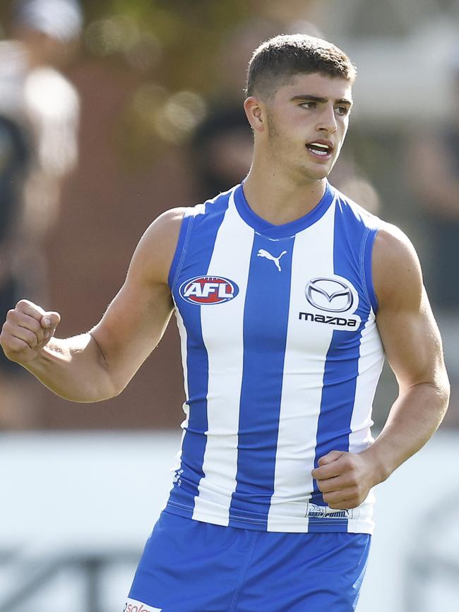 Harry Sheezel is an exciting prospect for the Kangaroos. Picture: Daniel Pockett/AFL Photos/Getty Images