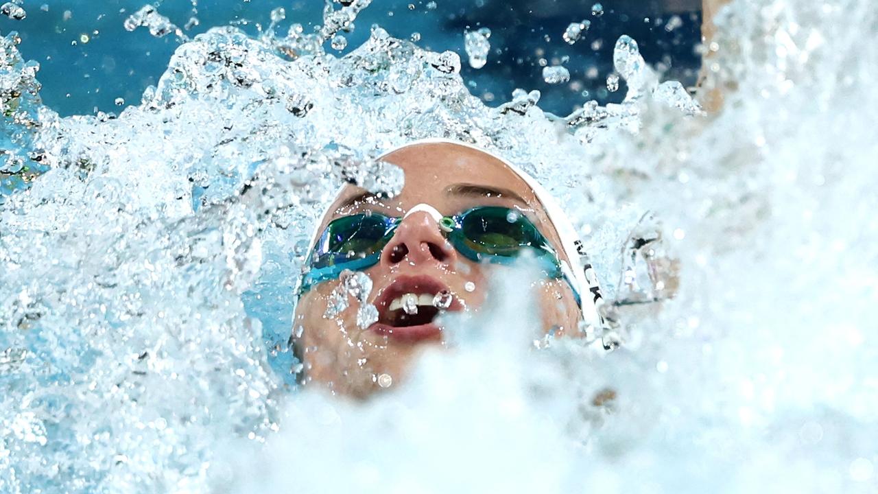 Australia's Kaylee McKeown swimming the backstroke in the women’s 200m Individual Medley Final. Picture: AFP