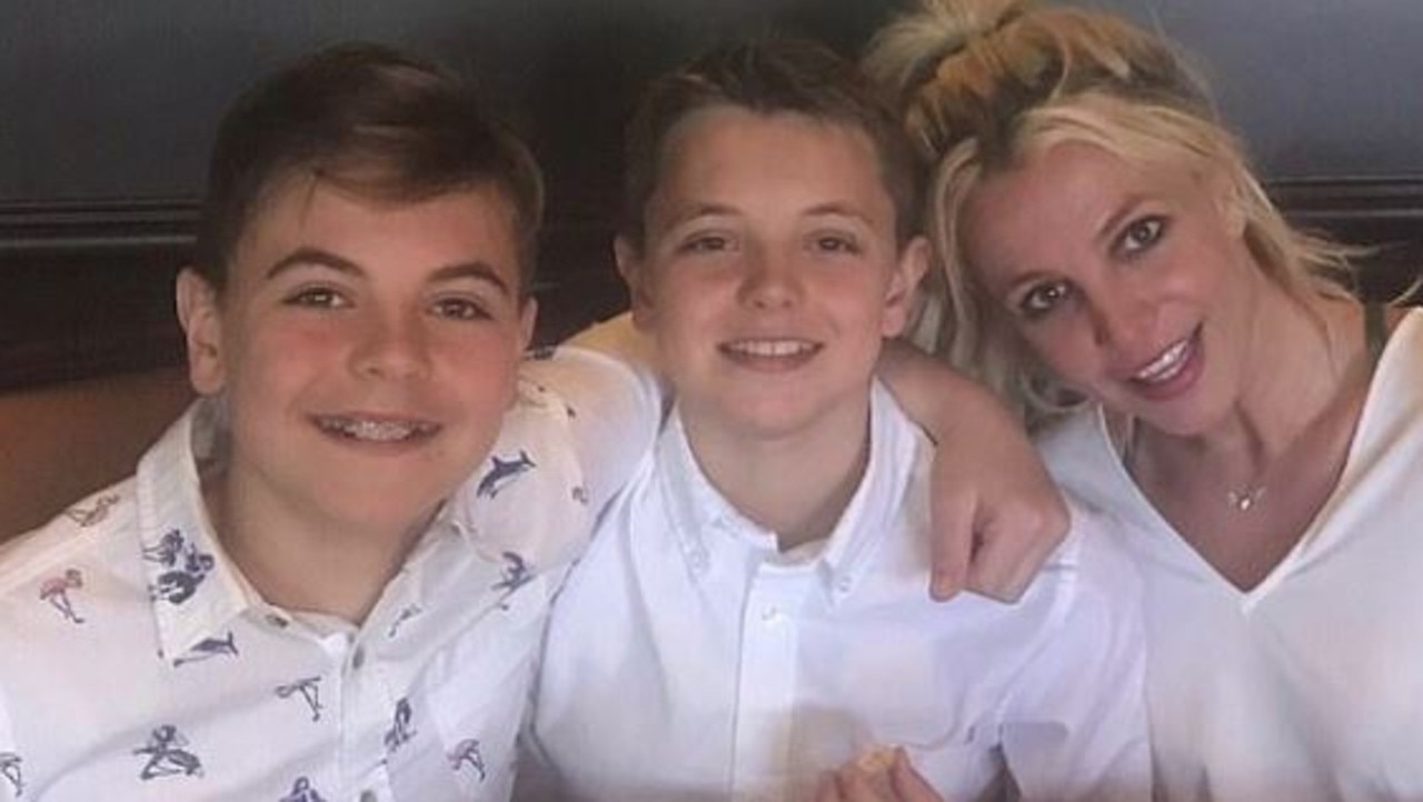 Britney Spears with sons, Jayden and Sean. Her former makeup artist alleges a disturbing plot to stop her having more children.