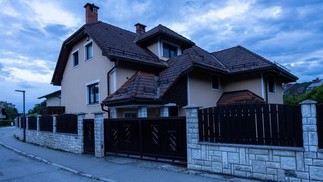 The family’s pastel-coloured house in Črnuče. Picture: Matjaz Krivic/The Wall Street Journal