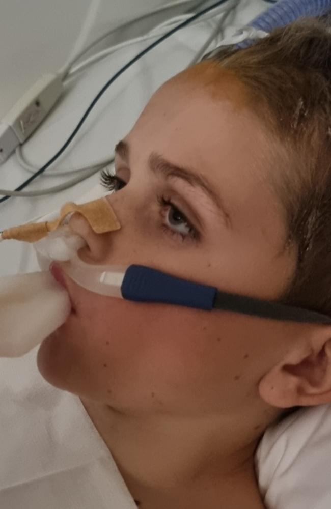 Lauderdale Primary School student Jett Goyen, 10, is on the road to recovery after his mum Tlani called her dad Robbie on July 10 to say she could feel him slipping away. Picture: Supplied