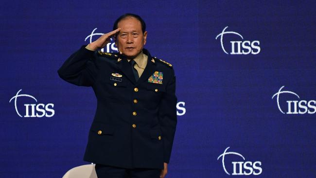 Wei Fenghe urged Washington not to meddle in China’s affairs. Picture: AFP