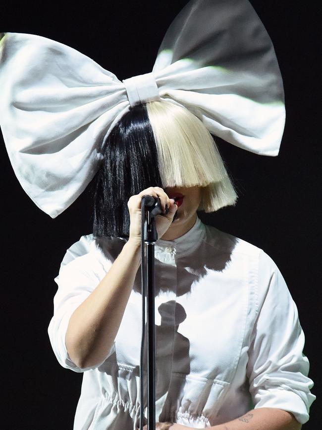 Singer Sia is up against Flume for Apple Music Song of the Year. Picture: AFP