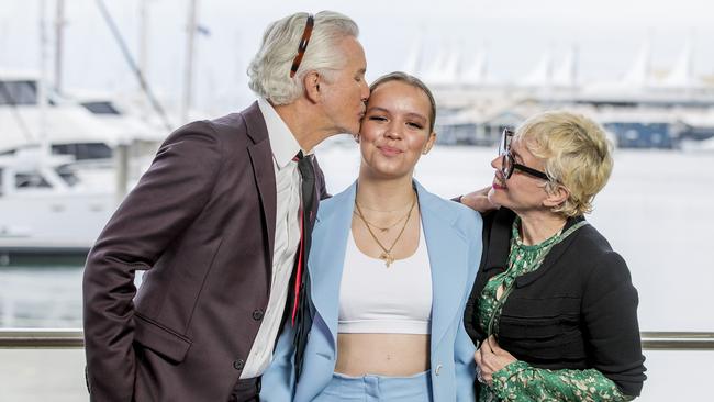 Baz Luhrmann and Catherine Martin with daughter Lilly. Picture: Jerad Williams