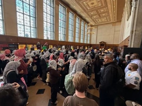Protesters storm Columbia University's library in New York. Picture: Supplied